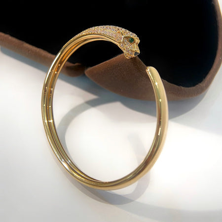 [LUCKY LOVE]PANTHERE GOLD DIAMOND OPEN BRACELET