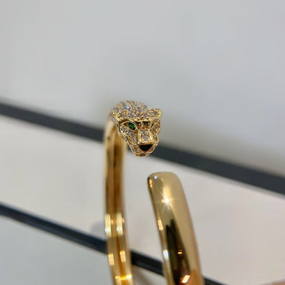 [LUCKY LOVE]PANTHERE GOLD DIAMOND OPEN BRACELET