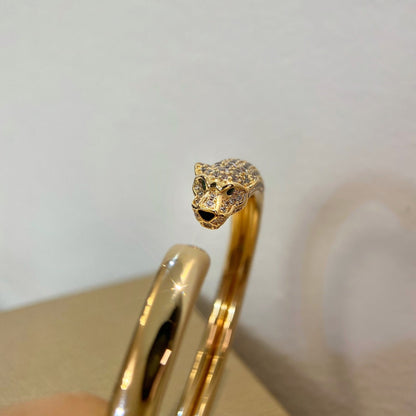 [LUCKY LOVE]PANTHERE GOLD DIAMOND OPEN BRACELET