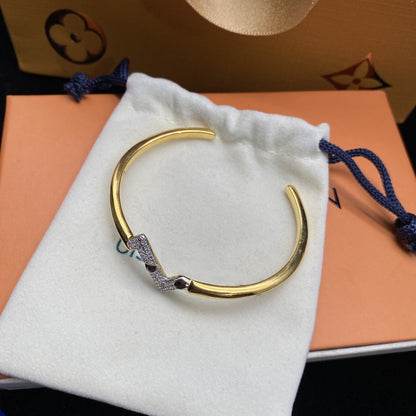 [LUCKY LOVE]VOLTE UPSITE DOWN DIAMOND GOLD OPEN BRACELET