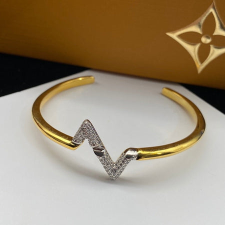 [LUCKY LOVE]VOLTE UPSITE DOWN DIAMOND GOLD OPEN BRACELET