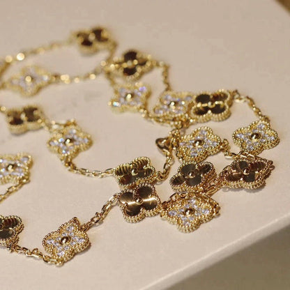 [LUCKY LOVE]CLOVER 20 MOTIFS LASER DIAMOND NECKLACE