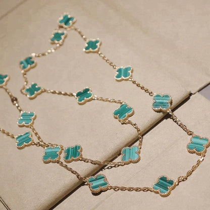 [LUCKY LOVE]CLOVER 20 MOTIFS MALACHITE GOLD