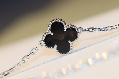 [LUCKY LOVE]CLOVER 20 MOTIFS ONYX DIAMOND SILVER