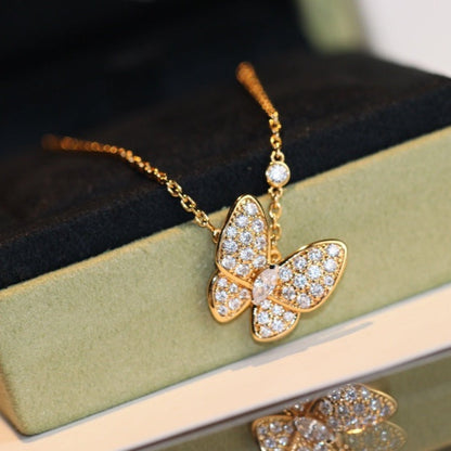[LUCKY LOVE]BUTTERFLY DIAMOND NECKLACE