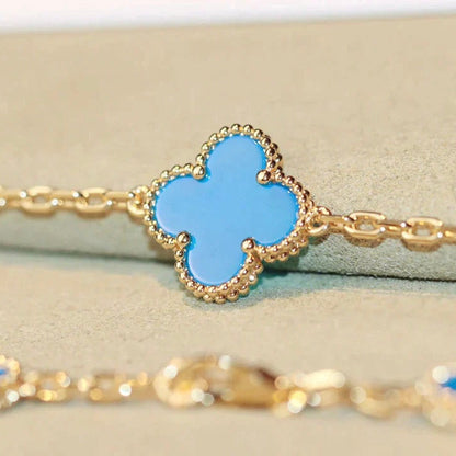 [LUCKY LOVE]CLOVER 20 MOTIFS TURQUOISE GOLD