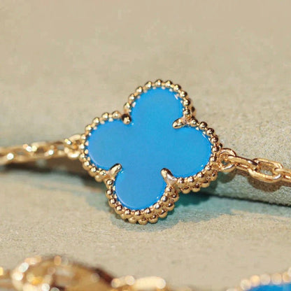 [LUCKY LOVE]CLOVER 20 MOTIFS TURQUOISE GOLD
