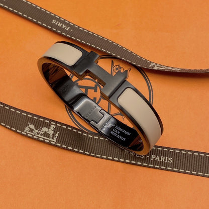 [LUCKY LOVE]H BRACELET 12MM BLACK BEIGE CERAMIC