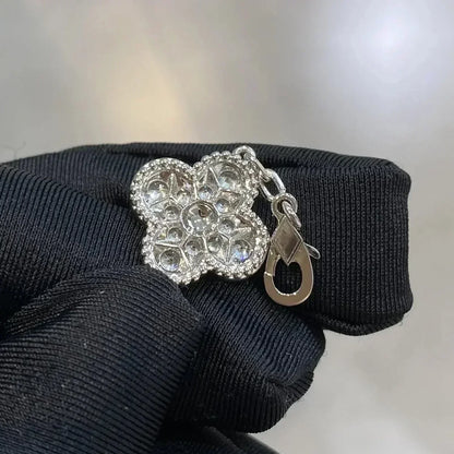 [LUCKY LOVE]CLOVER 5 MOTIFS  DIAMOND BRACELET SILVER