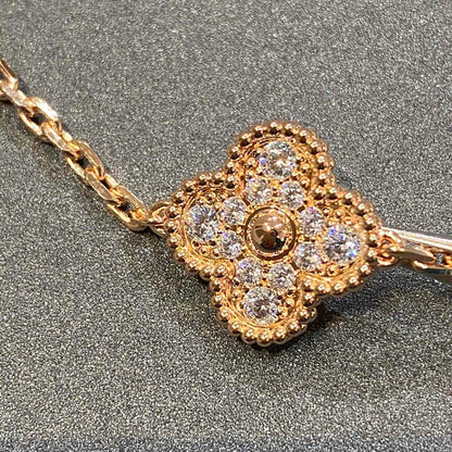 [LUCKY LOVE]CLOVER 5 MOTIFS  FULL DIAMOND BRACELET