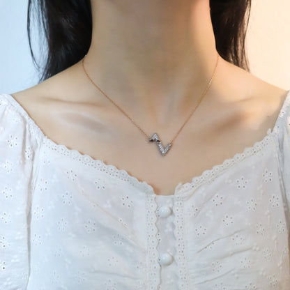 [LUCKY LOVE]VOLT SILVER DIAMOND PEDANT NECKLACE