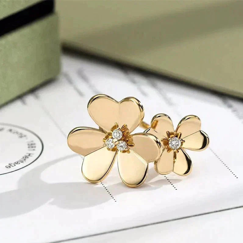 [LUCKY LOVE]CLOVER COMOS GOLD DIAMOND RING