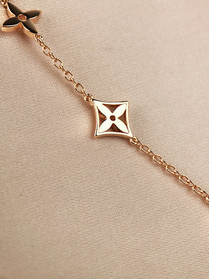 [LUCKY LOVE]STAR AND SUN 7 MOTIFS GOLD BRACELET