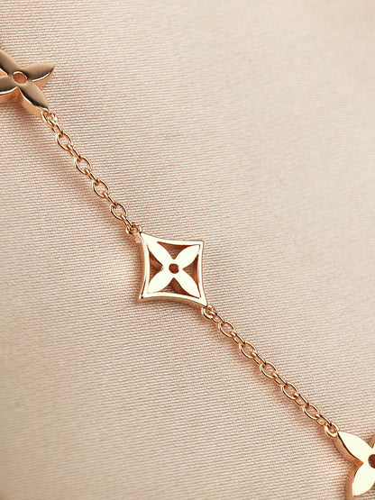 [LUCKY LOVE]STAR AND SUN 7 MOTIFS GOLD BRACELET