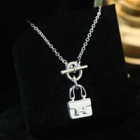 [LUCKY LOVE]POP H PEDANT SILVER NECKLACE