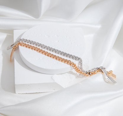 [LUCKY LOVE]KELLY CHAIN SILVER DIAMOND BRACELET