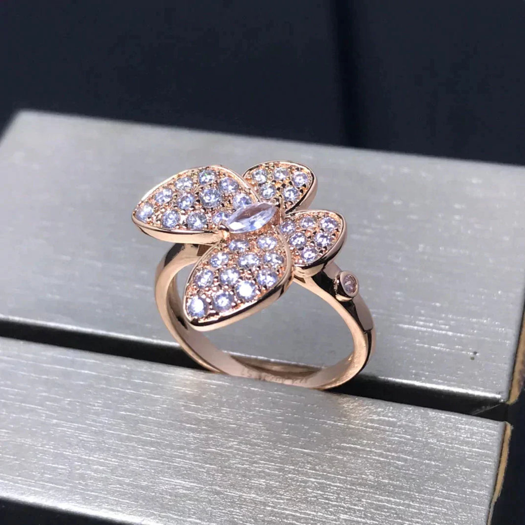 [LUCKY LOVE]BUTTERFLY PINK GOLD DIAMOND RING