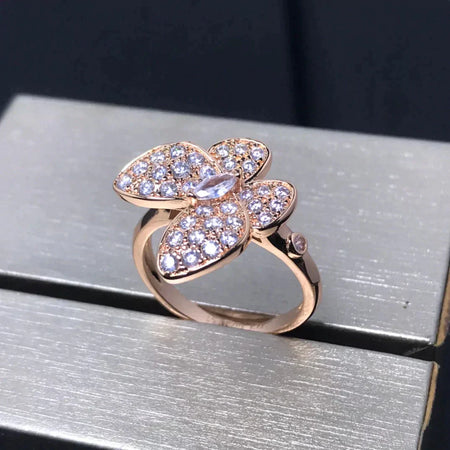 [LUCKY LOVE]BUTTERFLY PINK GOLD DIAMOND RING