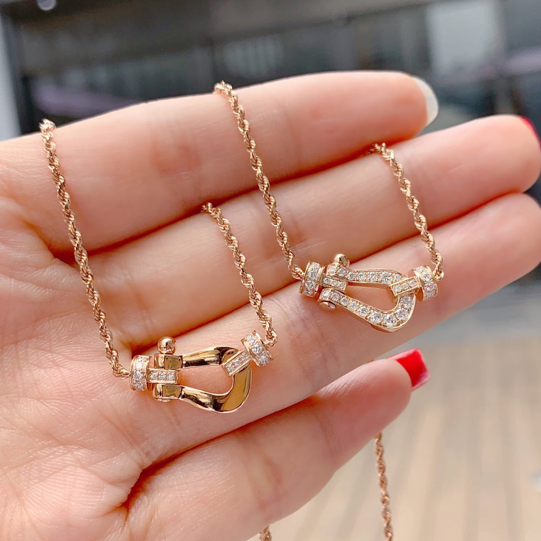 [LUCKY LOVE]FORCE 10 PINK GOLD DIAMOND NECKLACE