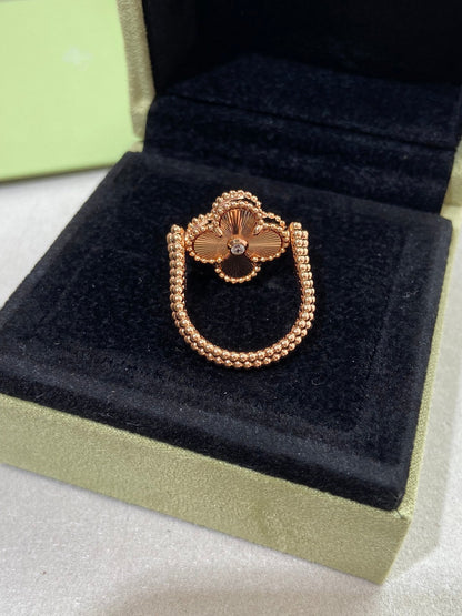[LUCKY LOVE]CLOVER RIVERSIBLE RING GOLD COLLECTION