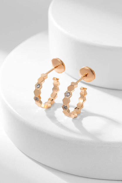 [LUCKY LOVE]BEE LOVE DIAMOND HOOP EARRINGS