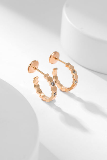 [LUCKY LOVE]BEE LOVE DIAMOND HOOP EARRINGS