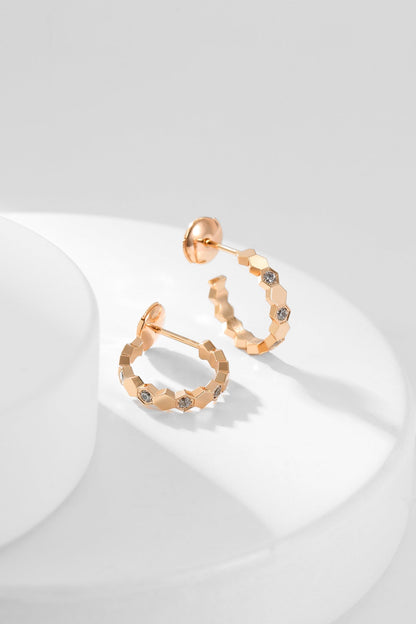 [LUCKY LOVE]BEE LOVE DIAMOND HOOP EARRINGS