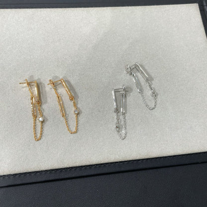 [LUCKY LOVE]CHAINE CHAOS DIAMOND DROP EARRINGS