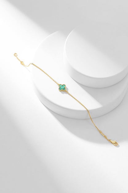 [LUCKY LOVE]CLOVER BRACELET MALACHITE 1 MOTIF