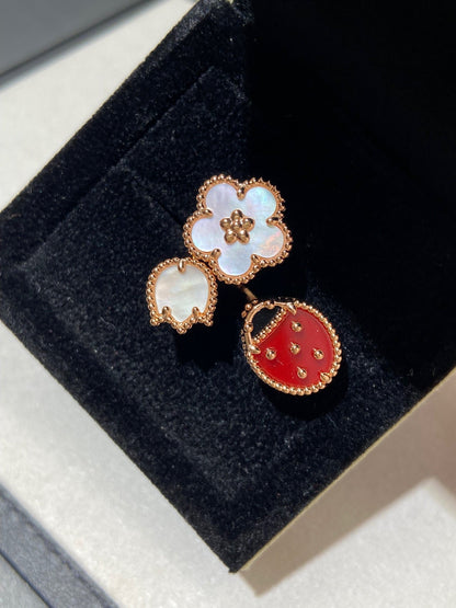 [LUCKY LOVE]LUCKY 3 MOTIF ROSE GOLD RING