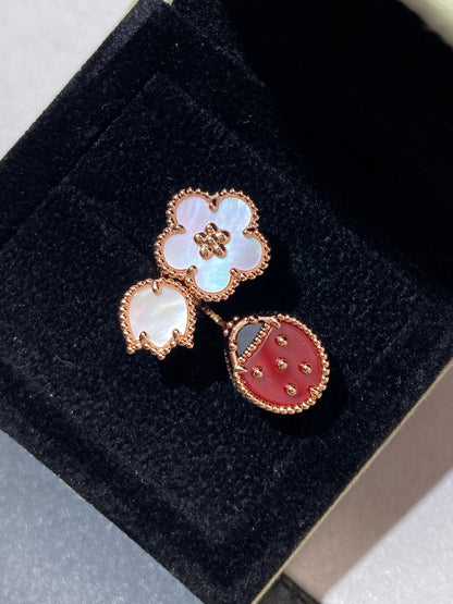 [LUCKY LOVE]LUCKY 3 MOTIF ROSE GOLD RING
