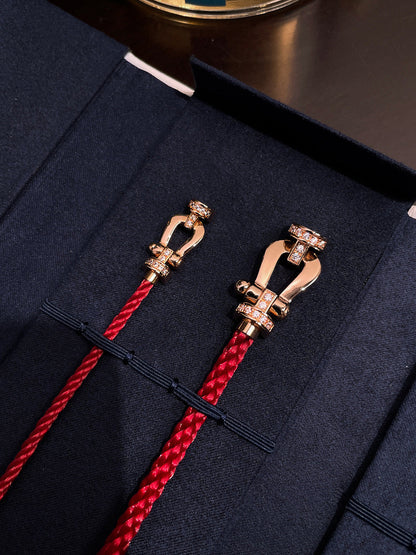 [LUCKY LOVE]FORCE 10 HALF DIAMOND PINK GOLD RED CORDERI LARGE AND MEDIUM MODEL