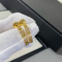 [LUCKY LOVE]LOVE DIAMOND GOLD HOOP EARRINGS