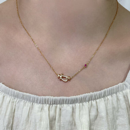 [LUCKY LOVE]FORCE 10 DIAMOND PINK GOLD NECKLACE
