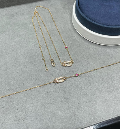 [LUCKY LOVE]FORCE 10 DIAMOND PINK GOLD NECKLACE
