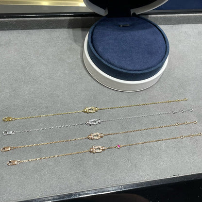 [LUCKY LOVE]FORCE 10 DIAMOND CHAIN LINK PINK GOLD BRACELET