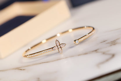 [LUCKY LOVE]IDYLLE GOLD OPEN BRACELET DIAMOND PAVED