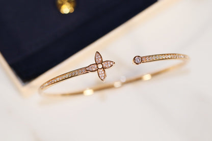 [LUCKY LOVE]IDYLLE GOLD OPEN BRACELET DIAMOND PAVED