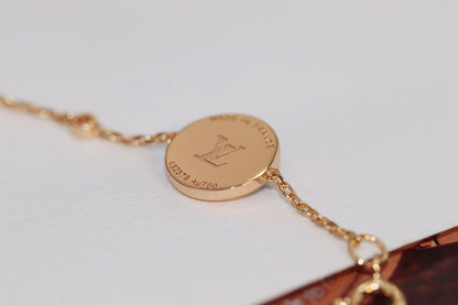 [LUCKY LOVE]STAR AND SUN 4 MOTIF PINK GOLD MALACHITE BRACELET