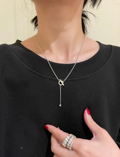 [LUCKY LOVE]FINESSE SILVER DIAMOND NECKLACE