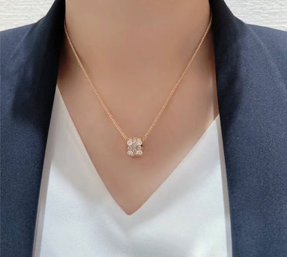 [LUCKY LOVE]BEE LOVE DIAMOND PAVED 3 ROW NECKLACE