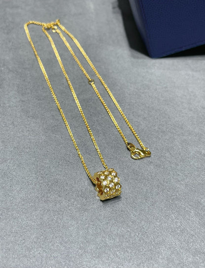 [LUCKY LOVE]BEE LOVE DIAMOND PAVED 3 ROW NECKLACE