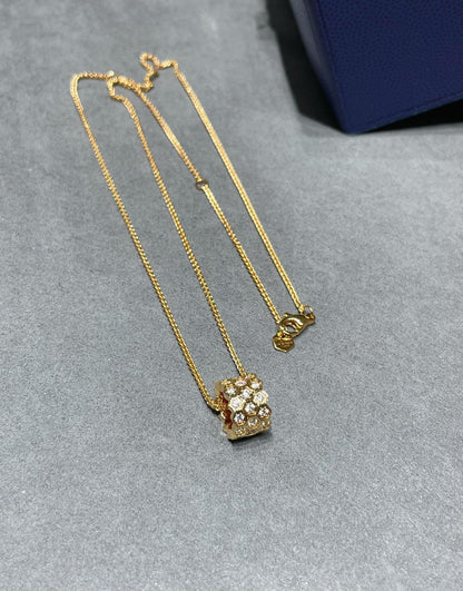 [LUCKY LOVE]BEE LOVE DIAMOND PAVED 3 ROW NECKLACE