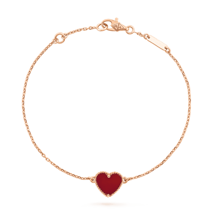 [LUCKY LOVE]HEART CARNELIAN PINK GOLD BRACELET