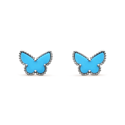 [LUCKY LOVE]BUTTERFLY TURQUOISE EARRINGS SILVER