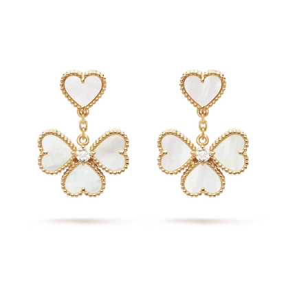 [LUCKY LOVE]CLOVER SWEET WHITE MOP EARRINGS