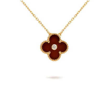 [LUCKY LOVE]CLOVER 15MM CHRISTMAS LIMITED EDITION SINGLE FLOWER NECKLACE