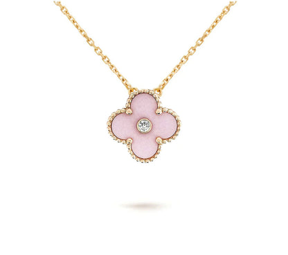 [LUCKY LOVE]CLOVER 15MM CHRISTMAS LIMITED EDITION SINGLE FLOWER NECKLACE