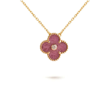 [LUCKY LOVE]CLOVER 15MM CHRISTMAS LIMITED EDITION SINGLE FLOWER NECKLACE