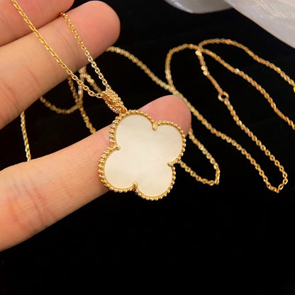 [LUCKY LOVE]CLOVER 25MM MOP LARGE PENDANT NECKLACE